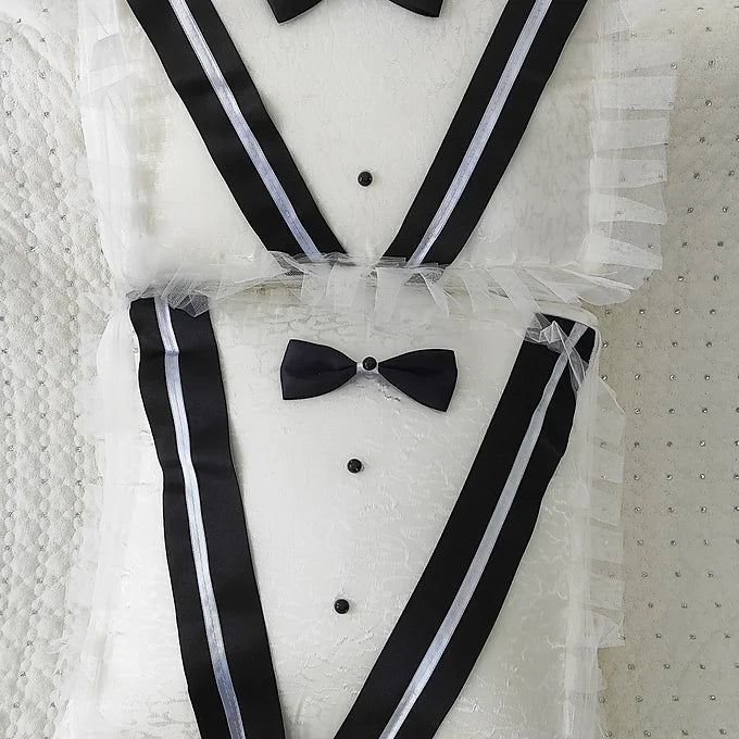 Dilex Beyaz Damat Figürlü 2 Parça Damat Bohçası Çeyizlik Damat Hurcu Set